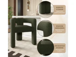 Poltrona ergonômica feita de tecido de pelúcia – confortável, elegante e versátil.