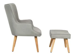 Poltrona estilo escandinavo em tecido "Odense" - 1 lugar - Cinza claro