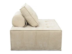 Poltrona estilo veludo - 96 x 100 x 89 cm - Bege