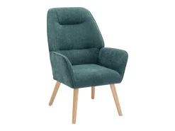 Poltrona fixa tecido azul-esverdeado, estilo escandinavo - OSIMO