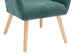 Poltrona fixa tecido azul-esverdeado, estilo escandinavo - OSIMO