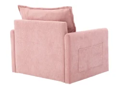 Poltrona giratória com bolso lateral - Tecido chenille - Rosa