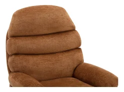 Poltrona giratória em tecido terracota com base em metal LIZUTA