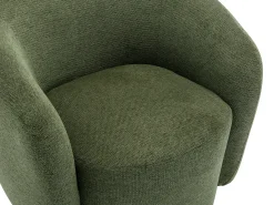 Poltrona giratória em tecido texturizado verde oliva VEREIDE