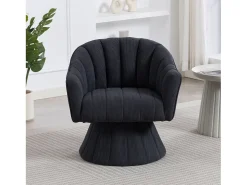 Poltrona giratória moderna 360° - 70 x 66 x 72 cm - com assento e encosto ergonômicos + apoios de braço - veludo - cinza escuro