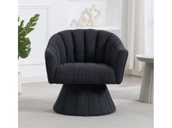 Poltrona giratória moderna 360° - 70 x 66 x 72 cm - com assento e encosto ergonômicos + apoios de braço - veludo - cinza escuro