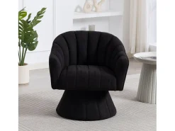 Poltrona giratória moderna 360° - 70 x 66 x 72 cm - com assento e encosto ergonômicos + apoios de braço - veludo - preta