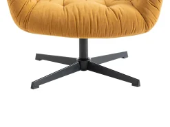 Poltrona giratória tecido amarelo estilo charme vintage OPHELIE