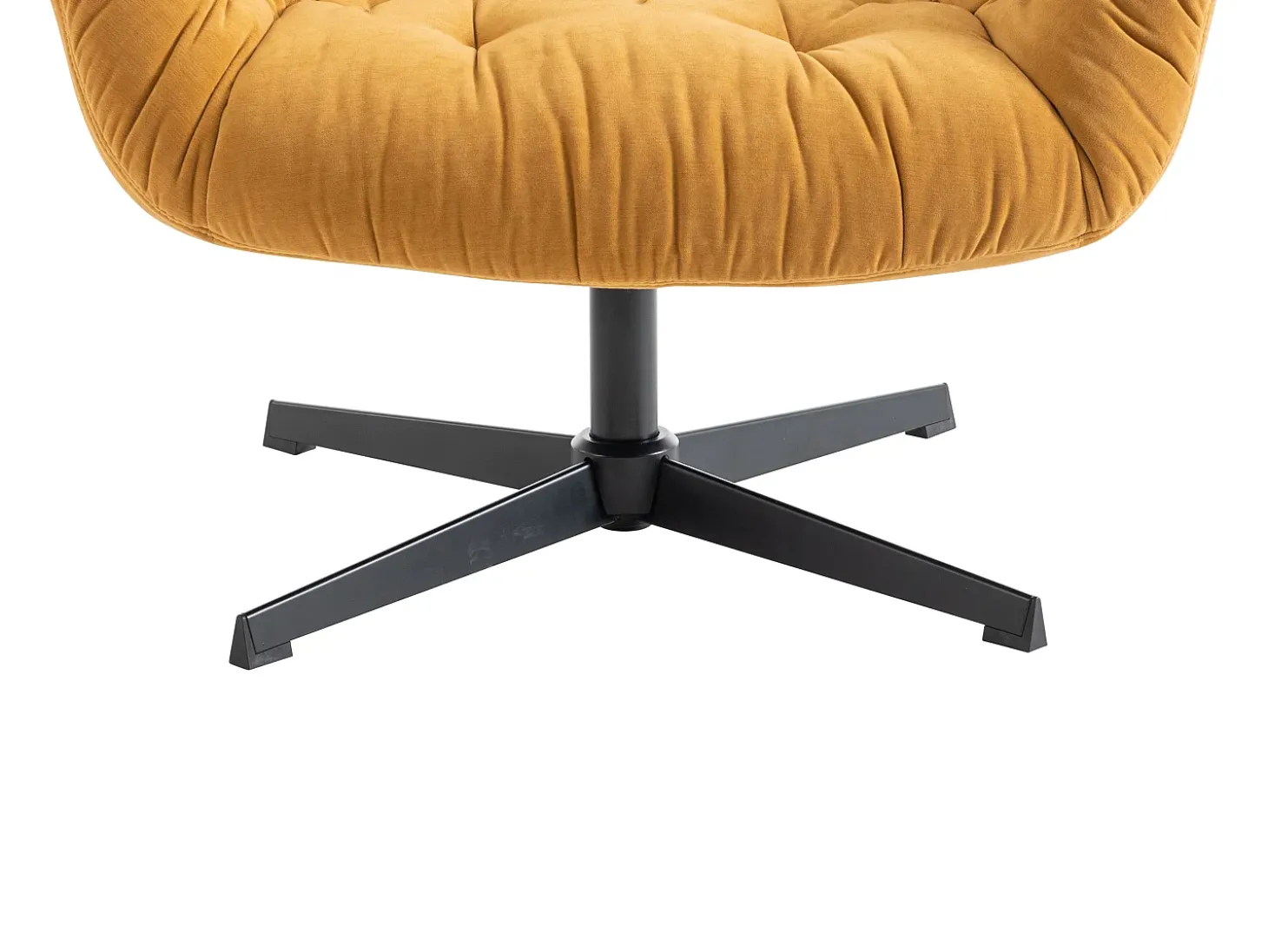 Poltrona giratória tecido amarelo estilo charme vintage OPHELIE