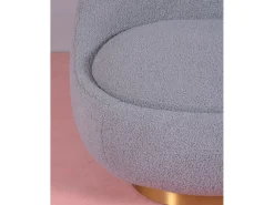 Poltrona giratório de design estofado em algodão - Corsica - Cinza