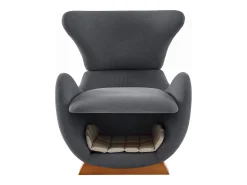 Poltrona ideal para quem tem animais de estimação - 66 x 69 x 76 cm - tecido resistente a riscos - madeira - cinza