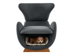 Poltrona ideal para quem tem animais de estimação - 66 x 69 x 76 cm - tecido resistente a riscos - madeira - cinza