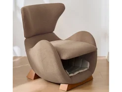 Poltrona ideal para quem tem animais de estimação - 66 x 69 x 76 cm - tecido resistente a riscos - madeira - marrom