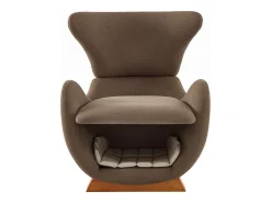 Poltrona ideal para quem tem animais de estimação - 66 x 69 x 76 cm - tecido resistente a riscos - madeira - marrom