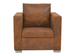 Poltrona marrom 82x73x82 cm camurça sintética