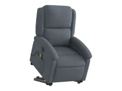 Poltrona massagens elevatória elétrica veludo cinzento-escuro SHL427517