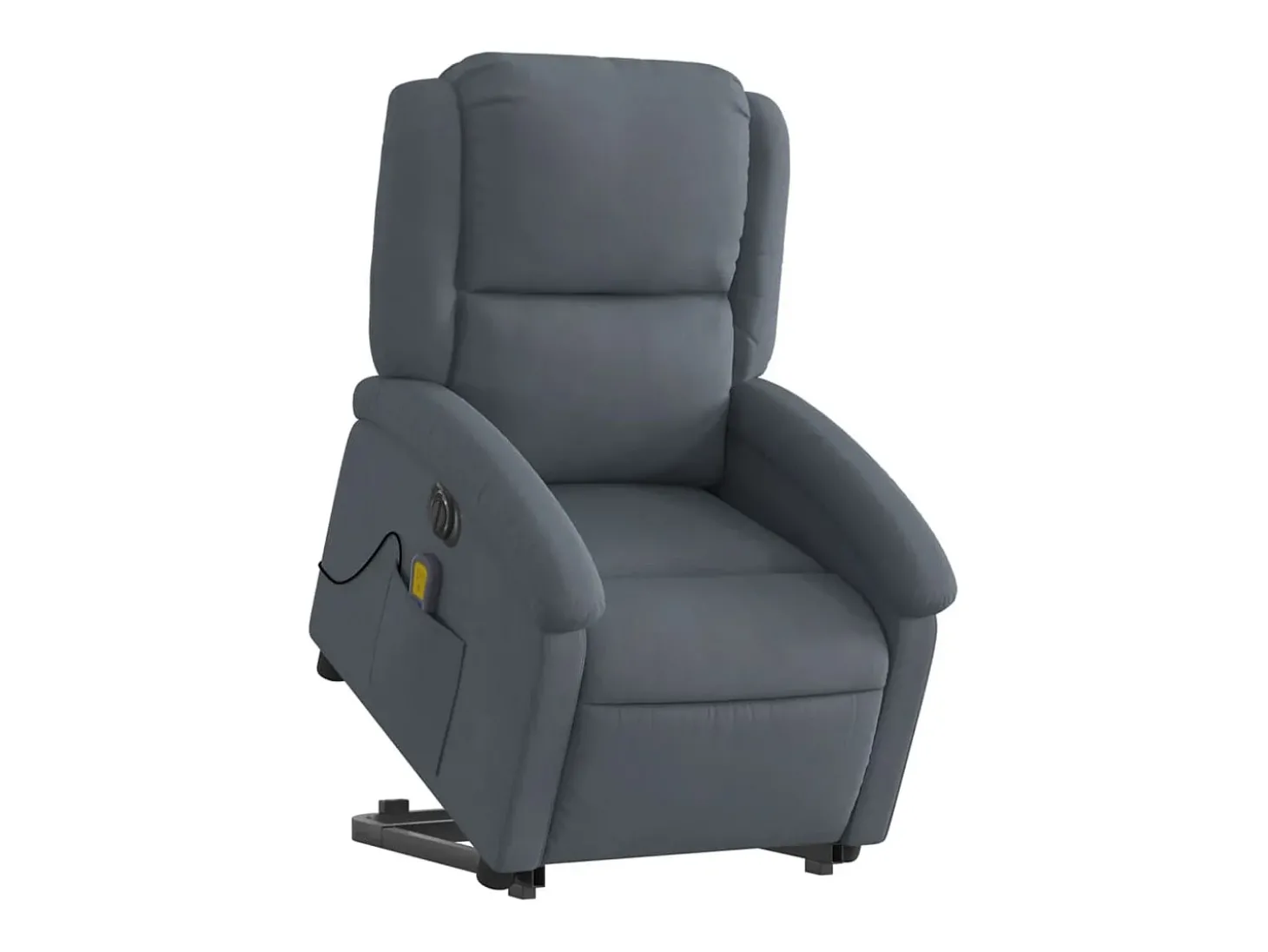 Poltrona massagens elevatória elétrica veludo cinzento-escuro SHL427517