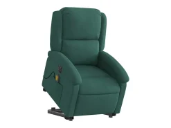 Poltrona massagens elevatória elétrica veludo verde-escuro SHL586841