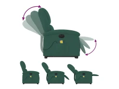 Poltrona massagens elevatória elétrica veludo verde-escuro SHL586841