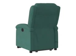 Poltrona massagens elevatória elétrica veludo verde-escuro SHL586841