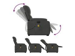 Poltrona massagens elétrica elevatória microfibra cinza-escuro SHL449417