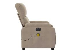 Poltrona massagens recli. elétrica microfibra cinza-acastanhado SHL207720