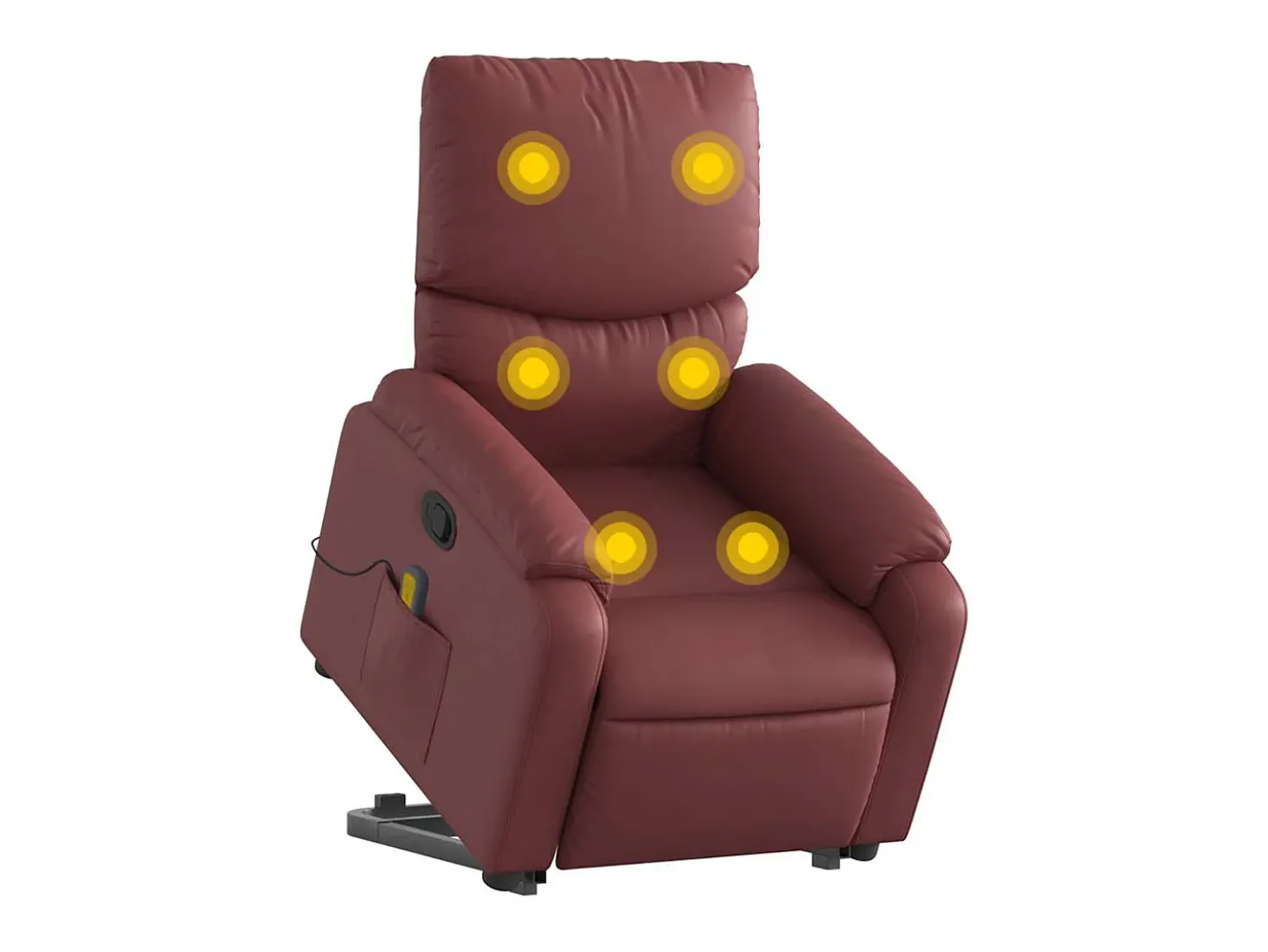 Poltrona massagens reclinável couro artificial vermelho tinto SHL458932