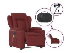 Poltrona massagens reclin. elétrica couro artif. vermelho-tinto SHL301617