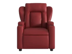 Poltrona massagens reclin. elétrica couro artif. vermelho-tinto SHL301617