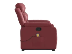 Poltrona massagens reclinável couro artificial vermelho tinto SHL265759