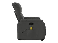 Poltrona massagens reclin. elevatória microfibra cinza-escuro SHL254807