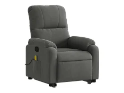 Poltrona massagens reclin. elevatória microfibra cinza-escuro SHL254807