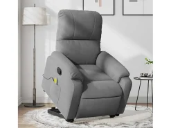 Poltrona massagens reclin. elevatória microfibra cinza-escuro SHL254807