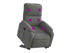 Poltrona massagens reclin. elevatória microfibra cinza-escuro SHL254807