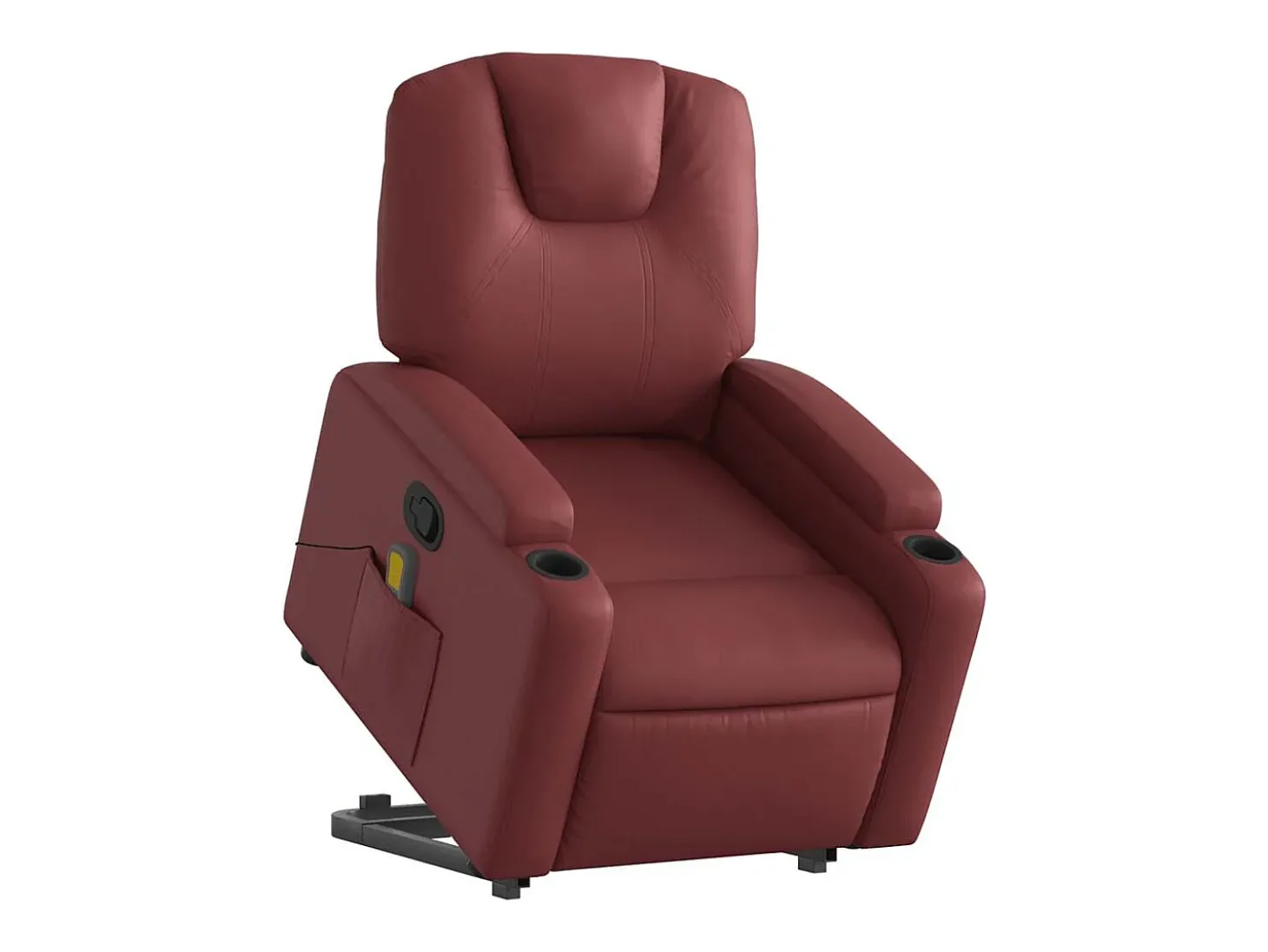 Poltrona massagens reclinável couro artificial vermelho tinto SHL466019