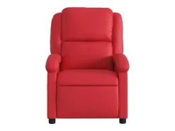 Poltrona massagens reclinável elétrica couro artif. vermelho SHL690304