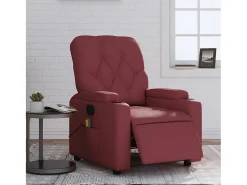 Poltrona massagens reclin. elétrica couro artif. vermelho-tinto SHL742463