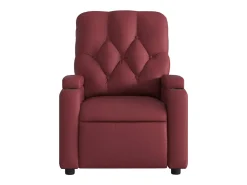 Poltrona massagens reclin. elétrica couro artif. vermelho-tinto SHL742463