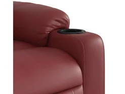 Poltrona massagens reclinável couro artificial vermelho tinto SHL909043