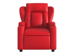 Poltrona massagens reclinável elétrica couro artif. vermelho SHL185716