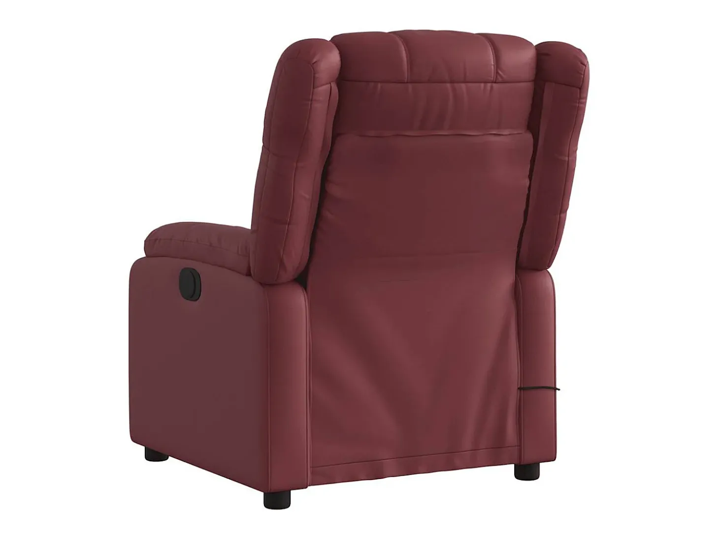 Poltrona massagens reclinável couro artificial vermelho tinto