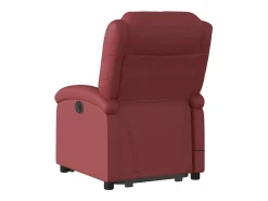 Poltrona massagens reclinável couro artificial vermelho tinto SHL64737