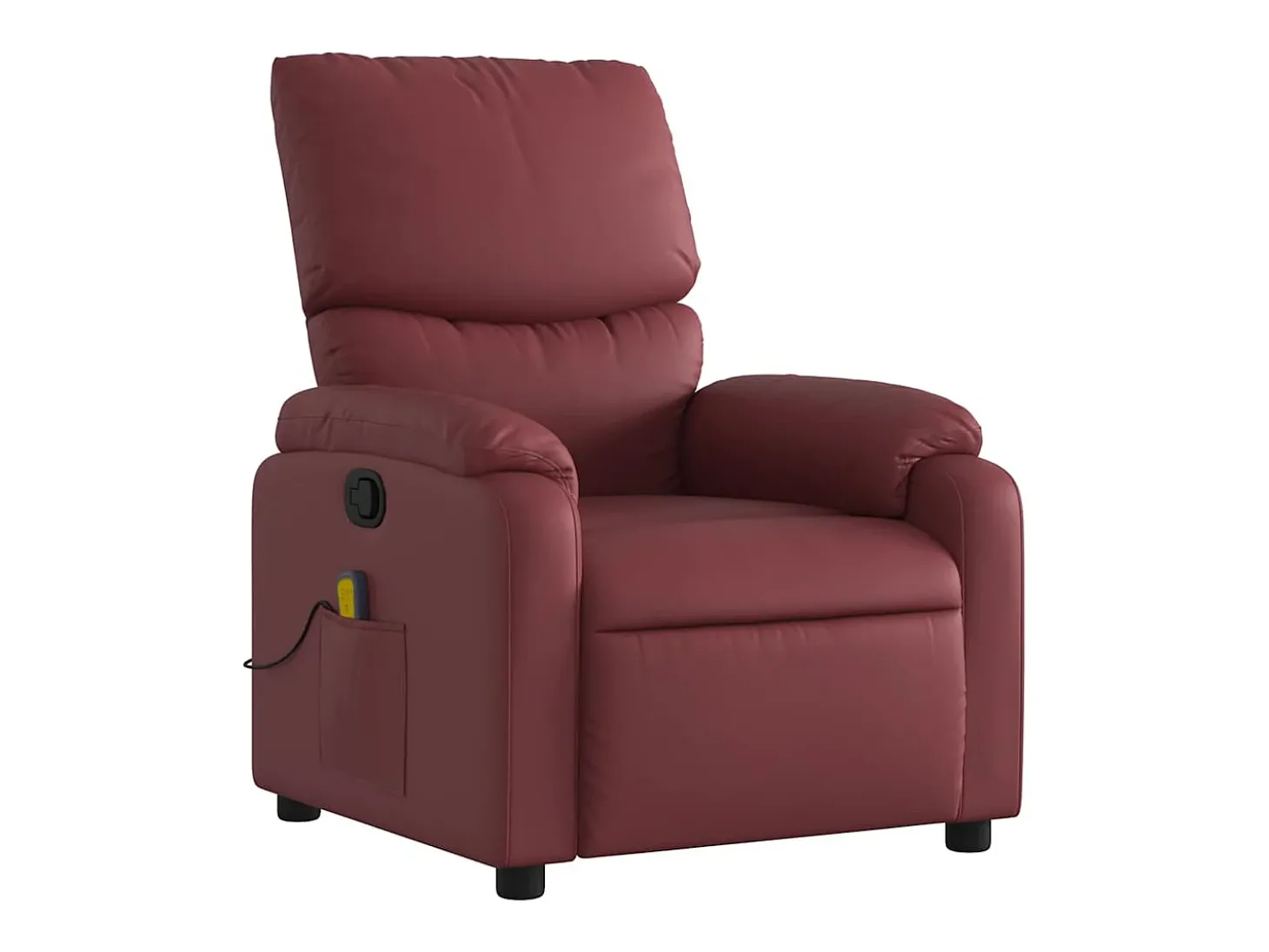Poltrona massagens reclinável couro artificial vermelho tinto SHL138519