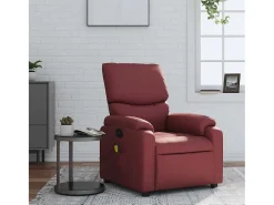 Poltrona massagens reclinável couro artificial vermelho tinto SHL138519