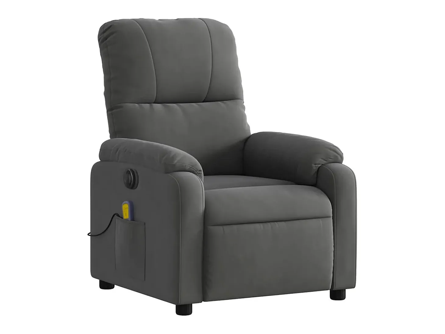 Poltrona massagens reclinável elétrica microfibra cinza-escuro SHL496139