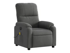 Poltrona massagens reclinável elétrica microfibra cinza-escuro SHL496139