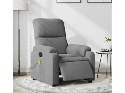 Poltrona massagens reclinável elétrica microfibra cinza-escuro SHL496139