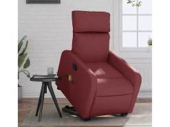 Poltrona massagens reclinável couro artificial vermelho tinto SHL827276