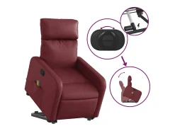 Poltrona massagens reclinável couro artificial vermelho tinto SHL827276