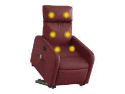 Poltrona massagens reclinável couro artificial vermelho tinto SHL827276